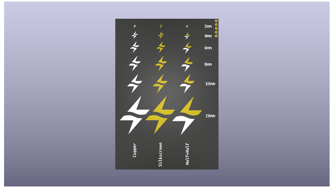 3D rendering of the RTRF logo in various sizes and treatments