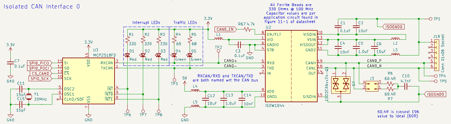 Schematic excerpt showing CAN interface circuit.